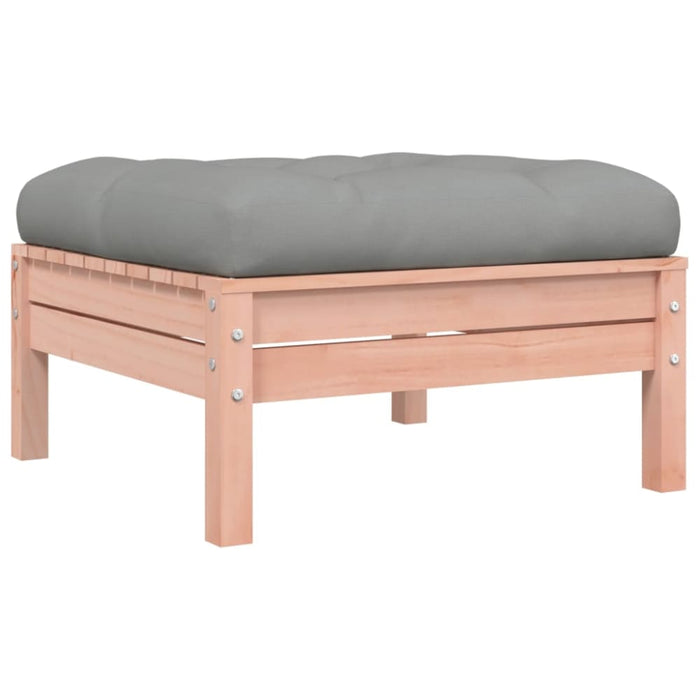 Garden Footstool with Cushion Solid Wood Douglas Ntnoli