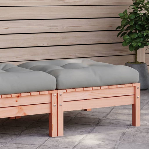 Garden Footstool with Cushion Solid Wood Douglas Ntnoli