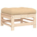 Garden Footstool with Cushion Solid Wood Pine Nxplli
