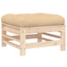 Garden Footstool with Cushion Solid Wood Pine Nxplli