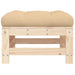 Garden Footstool with Cushion Solid Wood Pine Nxplli