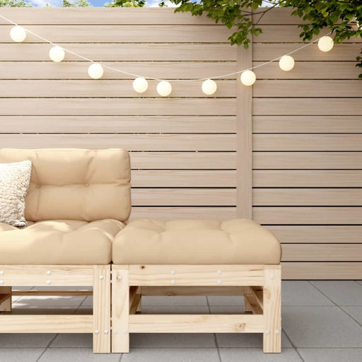 Garden Footstool with Cushion Solid Wood Pine Nxplli