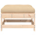 Garden Footstool with Cushion Solid Wood Pine Nxpppp