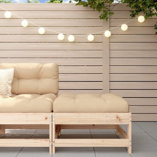 Garden Footstool with Cushion Solid Wood Pine Nxpppp