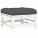Garden Footstool with Cushion White Solid Wood Pine Nxplln