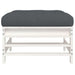 Garden Footstool with Cushion White Solid Wood Pine Nxplln