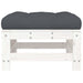 Garden Footstool with Cushion White Solid Wood Pine Nxplln