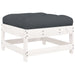 Garden Footstool with Cushion White Solid Wood Pine Nxpppl