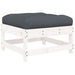Garden Footstool with Cushion White Solid Wood Pine Nxpppl