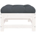 Garden Footstool with Cushion White Solid Wood Pine Nxpppl