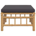 Garden Footstool with Dark Grey Cushion Bamboo Tlxtob