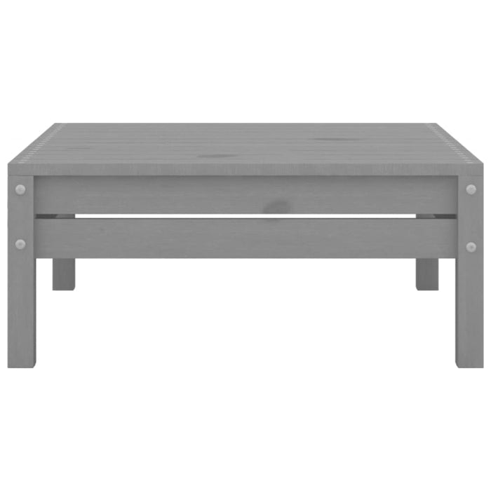 Garden Footstool Grey Solid Pinewood Nblpik