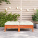 Garden Footstools with Cushions 2 Pcs Wax Brown Solid Wood