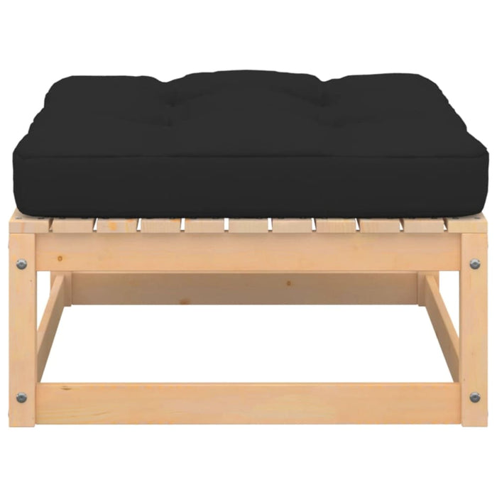 Garden Footstools with Cushions 2 Pcs Solid Wood Pine