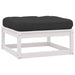 Garden Footstools with Cushions 2 Pcs White Solid Pinewood