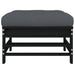 Garden Footstools with Cushions 2pcs Black Solid Wood Pine