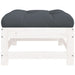 Garden Footstools with Cushions 2pcs White Solid Wood Pine