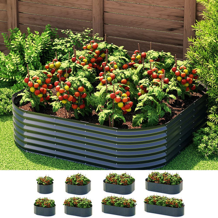 Garden Bed Galvanised Raised Steel 9 in 1 Modular Flower
