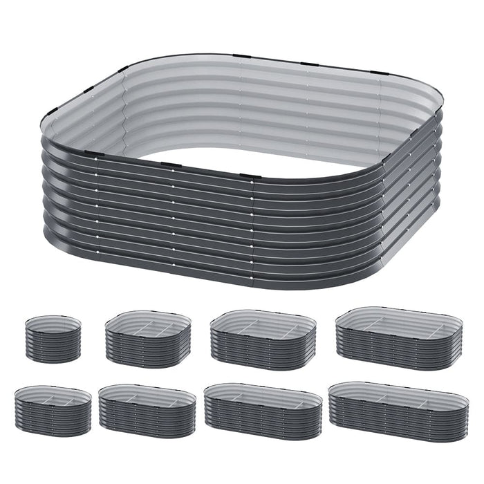 Garden Bed Galvanised Raised Steel 9 in 1 Modular Flower