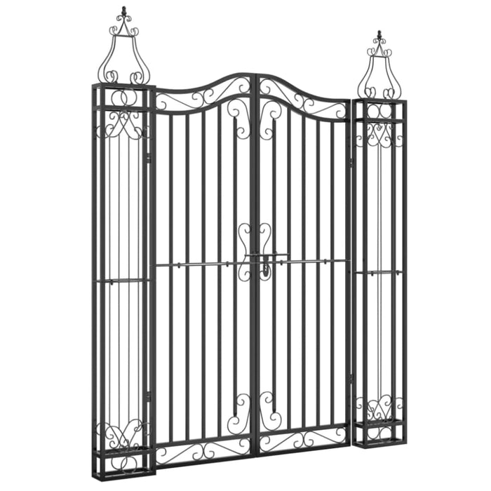 Garden Gate Black 121x8x150 Cm Wrought Iron Tltatx