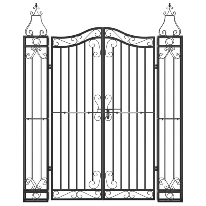 Garden Gate Black 121x8x150 Cm Wrought Iron Tltatx