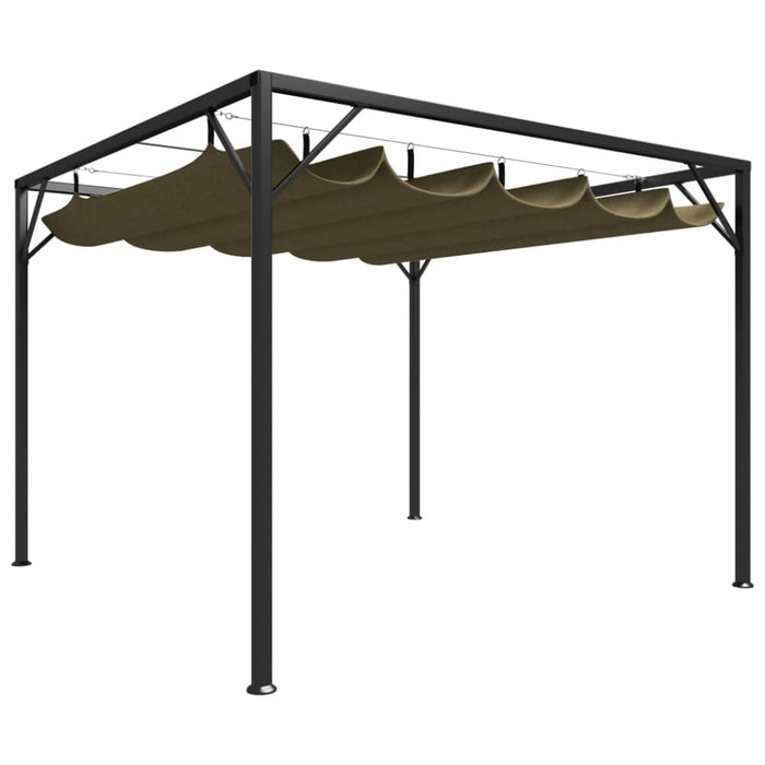 Garden Gazebo With Retractable Roof 3x3 m Taupe Toxxxb