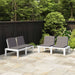 Garden Lounge Benches with Cushions 2 Pcs Plastic White