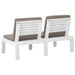 Garden Lounge Benches with Cushions 2 Pcs Plastic White