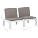 Garden Lounge Benches with Cushions 2 Pcs Plastic White