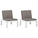 Garden Lounge Chairs with Cushions 2 Pcs Plastic White