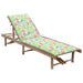 Garden Sun Lounger with Cushion Bamboo (313022 + 314215)