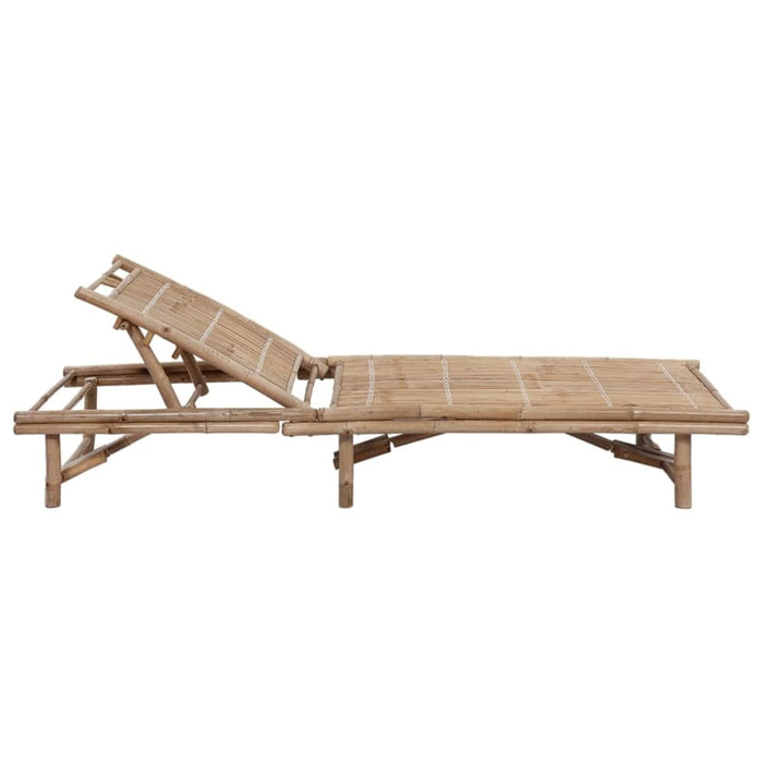 Garden Sun Lounger With Cushion Bamboo Tblolta