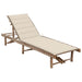 Garden Sun Lounger With Cushion Bamboo Tblolta