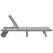 Garden Sun Lounger With Cushion Grey Solid Acacia Wood