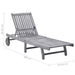 Garden Sun Lounger With Cushion Grey Solid Acacia Wood