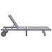 Garden Sun Lounger With Cushion Grey Solid Acacia Wood