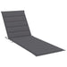 Garden Sun Lounger With Cushion Grey Solid Acacia Wood