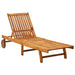 Garden Sun Lounger With Cushion Solid Acacia Wood Tblotaa