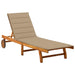 Garden Sun Lounger With Cushion Solid Acacia Wood Tblotai