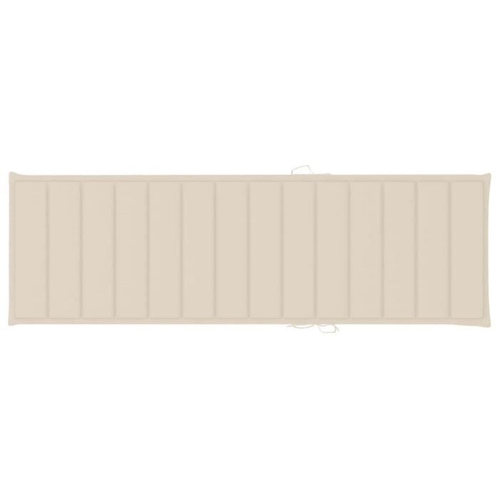 Garden Sun Lounger With Cushion Solid Acacia Wood Tblotal