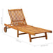 Garden Sun Lounger With Cushion Solid Acacia Wood Tblotal