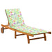 Garden Sun Lounger with Cushion Solid Acacia Wood Tblotpl