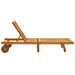 Garden Sun Lounger with Cushion Solid Acacia Wood Tblotpl
