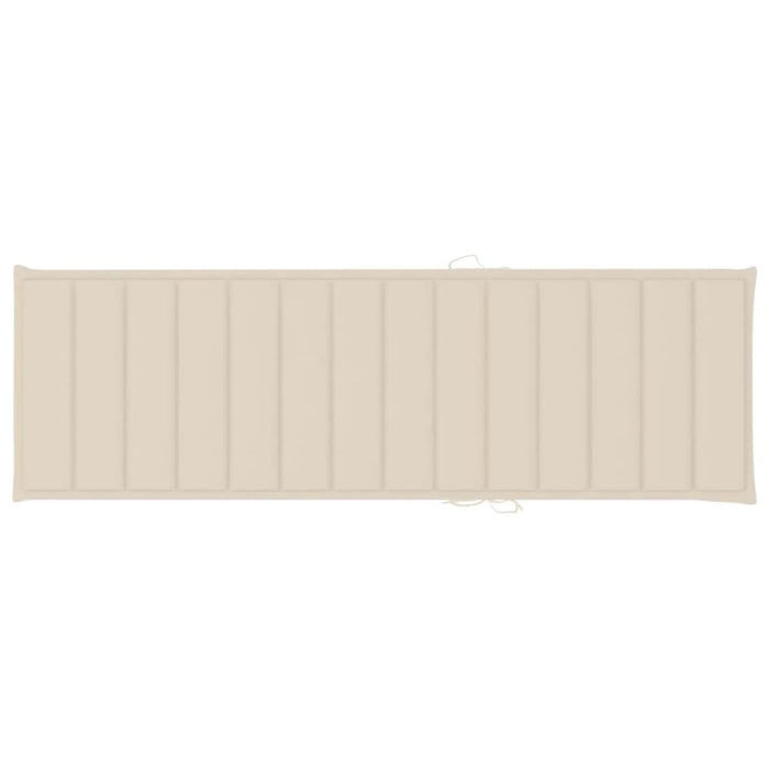 Garden Sun Lounger With Cushion Solid Acacia Wood Tblotto