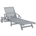 Garden Sun Lounger With Cushion Solid Acacia Wood Tblottx