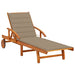 Garden Sun Lounger With Cushion Solid Wood Acacia Tblolbp
