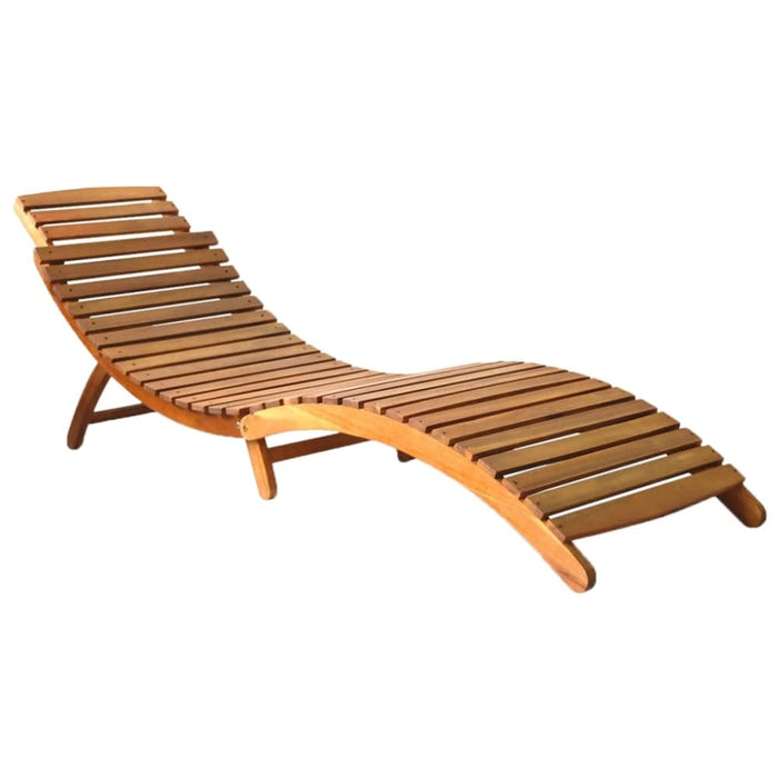 Garden Sun Lounger With Cushion Solid Wood Acacia Tblopix