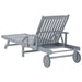 Garden Sun Lounger Grey Solid Acacia Wood Apktk