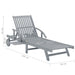 Garden Sun Lounger Grey Solid Acacia Wood Apktk