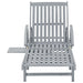 Garden Sun Lounger Grey Solid Acacia Wood Apktk